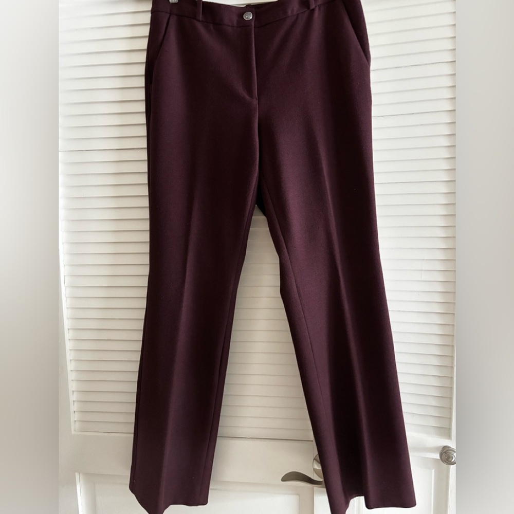 Women's Wine Straight-Leg Dress Pants